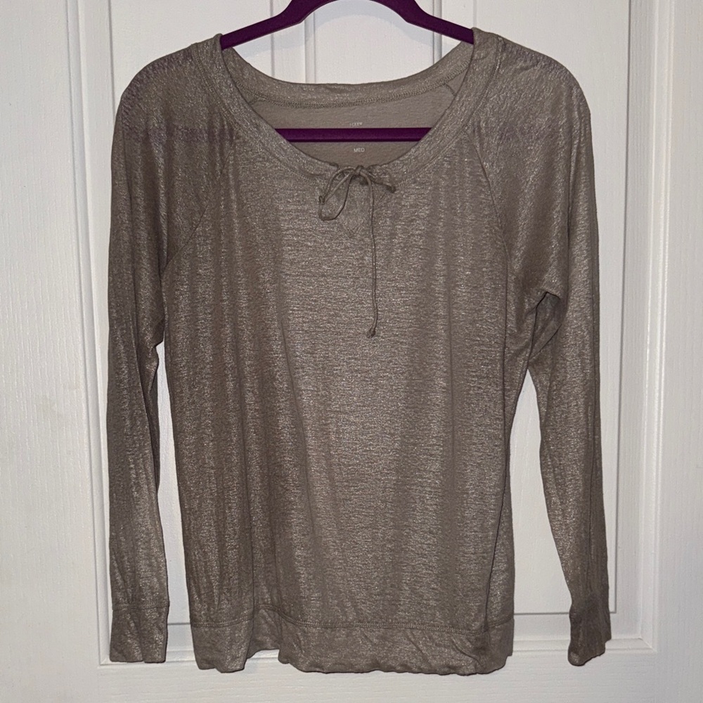💰J.Crew Taupe Long Sleeve Top